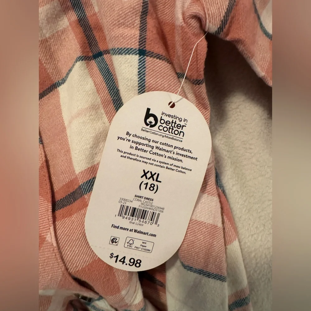NWT Wonder Nation Pink and White Plaid Shirt